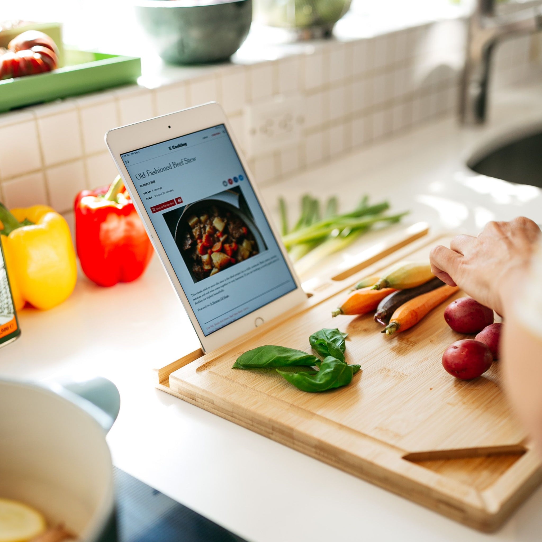 PrepTech Bamboo 2 Slot Cutting Board