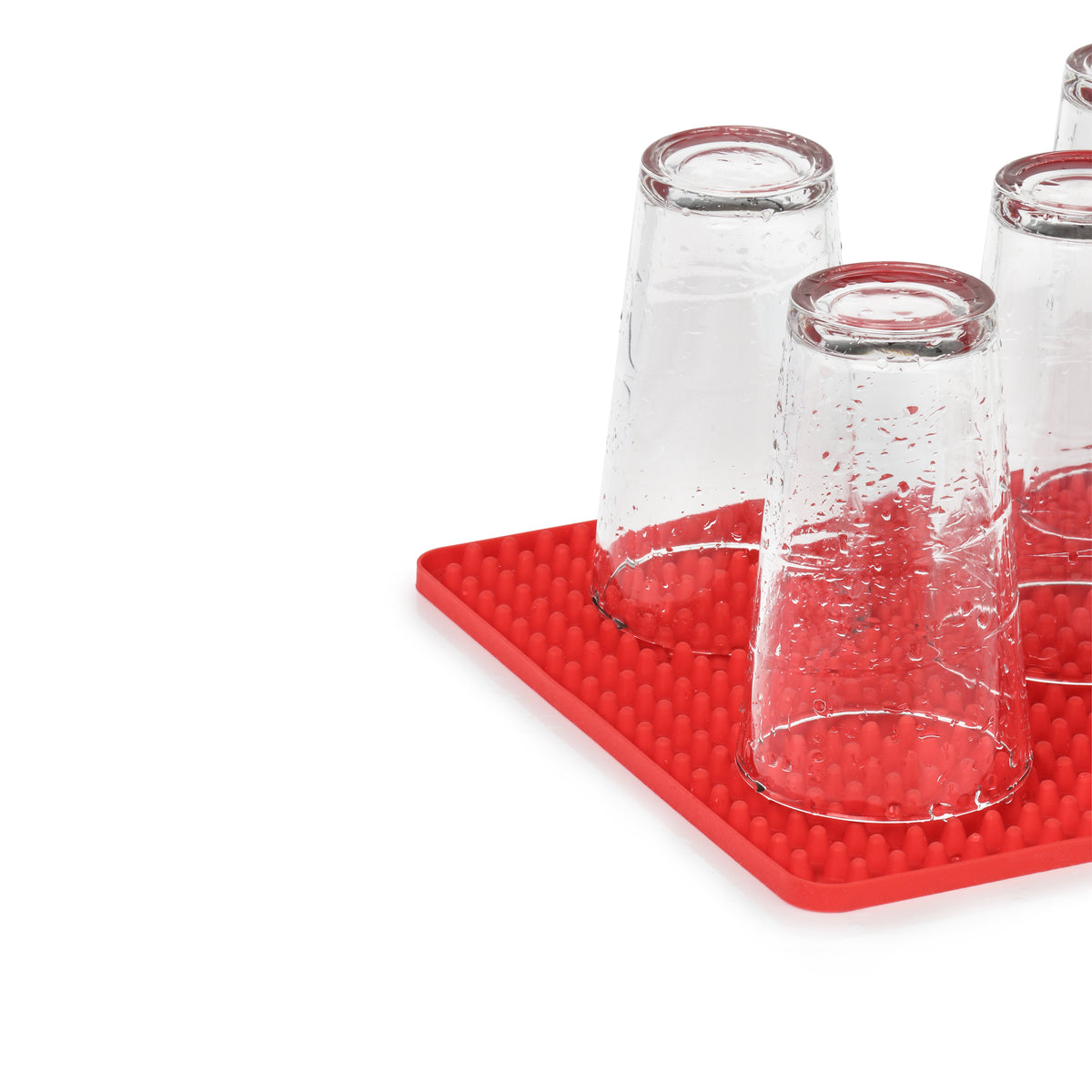 4-in-1 Elevated Silicone Cooking Mat - Red
